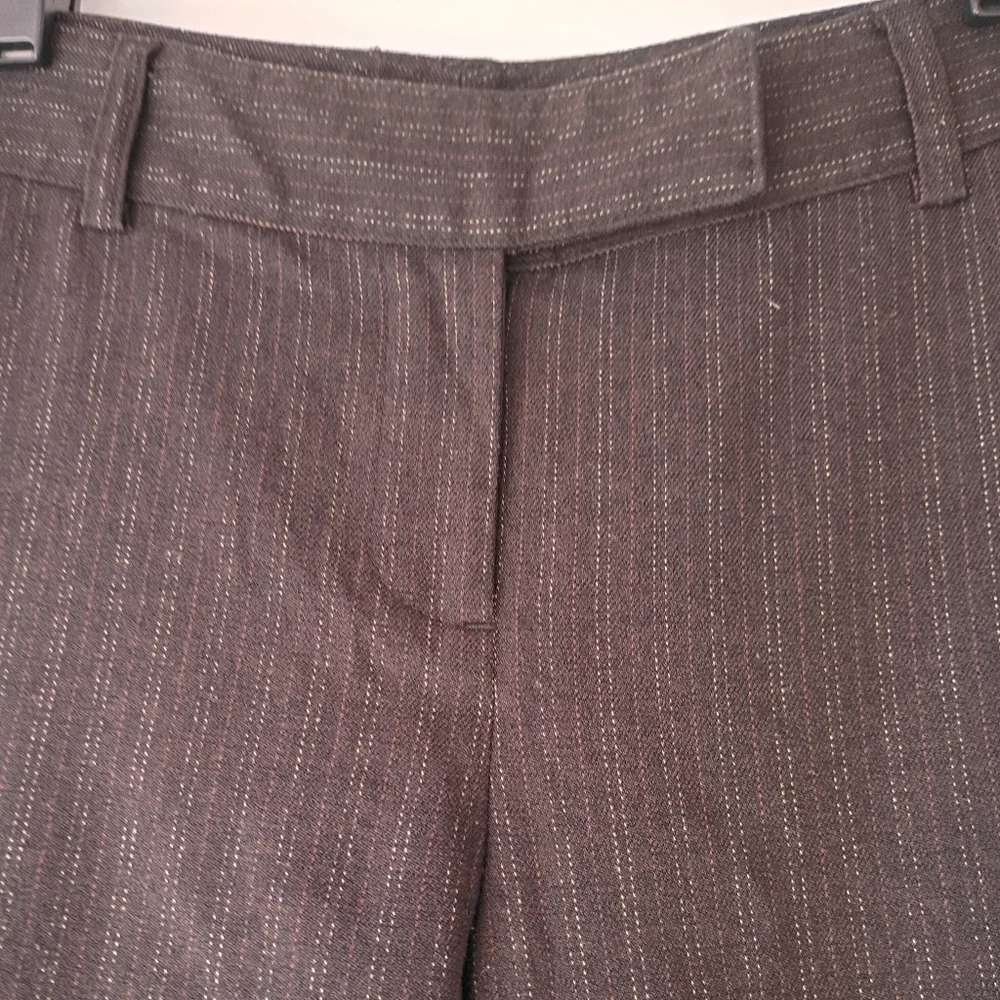 CAbi Women's Size 2 Brown Pinstripe Wide Leg Career Dress Pants‎